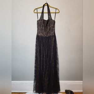 Vera Wang Black Lace Maxi Dress